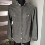 Koszula męska H&M szara jeansowa S 100% bawełna