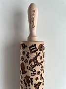 Drewniany wałek do ciasta z zimowym motywem THERMOMIX vorwerk