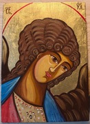Ikona Anioł Stróż pisana ręcznie 21 x 14 cm