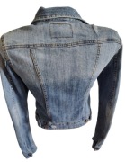 Markowa kurteczka dżinsowa katana jeans H&M r 34/XS przecierana oryginalnie