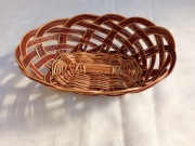 Koszyczek pleciony na owoce+tacka drewniana