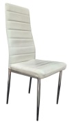 Krzesło białe eco skóra pikowana, stelaż chrom