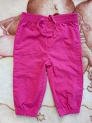 Różowe gładkie jednokolorowe spodnie 80 troczki