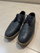 Granatowe skórzane półbuty męskie KAZAR rozmiar 45 - JAK NOWE