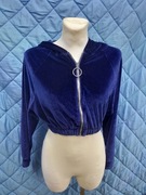 Piękna bluza z kapturem Welur crop top krótszy krój 