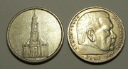 2 x 5 marek Kościół i Hindenburg 1935 - 36 r. - srebro