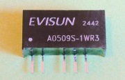 Konwerter DC/DC A0509S-1WR3, wejście 4,5-5,5V, wyjście +9V i -9V
