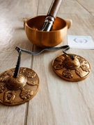 Zestaw medytacyjny Tybetańskie dzwonki Tingsha i Misa Śpiewająca