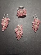 Komplet biżuterii srebrny pierścionek kolczyki wisiorek z kryształkami svar