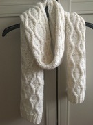 H&M szalik szal wełna biały krem duży 