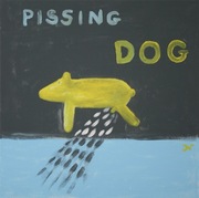 Obraz "Pissing Dog" 40x40 akryl na płótnie