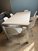 Stół rozkładany na 6-10 osób plus krzesła biały komplet używany