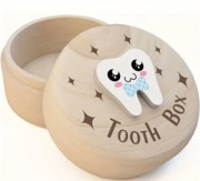 Drewniane pudełko na pierwsze zęby mleczne dla dzieci 