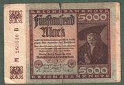 5000 marek 1922 Niemcy stan dostateczny