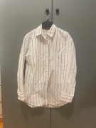 Massimo Dutti koszula prążki paski biała oversize biuro