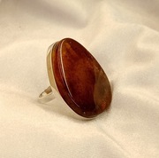 Pierścionek - Srebro i Bursztyn