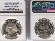 100 ZŁ ADAM MICKIEWICZ na wprost 1978 NGC PF69 PIĘKNA