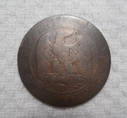 Francja II Cesarstwo Napoleon III 5 centymów 1854 D Lyon Lyonnais KM# 777