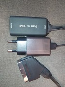 Konwerter z SCART na HDMI obrazu i dźwięku adapter EURO przejściówka kabel