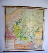 Stara ścienna szkolna mapa historyczna, vintage