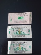 Bilety MZK z PRL 3 szt 