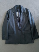 Stradivarius Czarna skórzana marynarka, żakiet  rozm.L