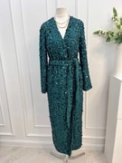 Elegancka suknia zdobiona cekinami koperowwy krój Asos Edition 34 XS