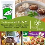 Zestaw do tajskiej zupy z makaronem szklanym i shiitake