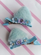 Spinki do włosów z kocimi uszkami. 2 sztuki. Kolor: niebieski