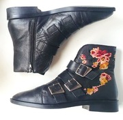 ZARA TRAFALUC buty skorzane za kostke sztyblety, 40