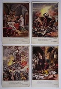 JULIUSZ KOSSAK - REPRODUKCJE OBRAZÓW NA KARTACH POCZTOWYCH - 4 SZTUKI
