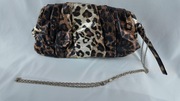 Kopertówka w panterkę z łańcuszkiem bardzo dobry stan  złoty efekt