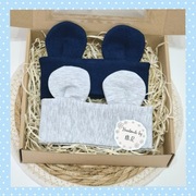 #handmade zestaw opasek z uszkami dla chłopca  6-12 miesiecy