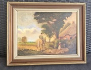 Ciekawy stary obraz ręcznie malowany 