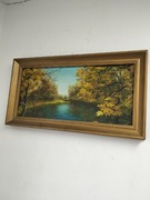 Stary obraz malowany na płótnie Klich 