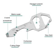 Multitool brelok Camo w kształcie klucza. 4 sztuki