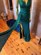 Suknia wieczorowa na sylwestra studniówkę Glossy Emerald R34 Polski produce