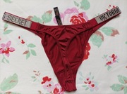 L stringi Victoria's Secret bordowe majtki burgund