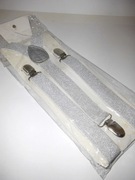 Męskie Szelki Brokatowe Białe