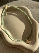 Amazonit krótki naszyjnik choker z fasetowanych kamieni wisiorek boho