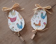 Szalone kurki - dwustronne zawieszki z chwostem