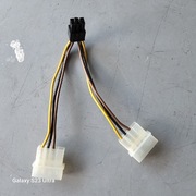 2x Molex 4Pin do 1x 6Pin PCI-E GPU ASUS około14 cm power cable 