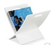 Nowoczesny stojak na czasopisma biały relaxdays