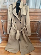 Massimo Dutti nowy trencz beżowy dwurzędowy płaszcz