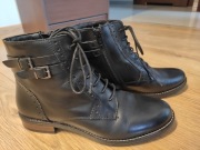 Botki rozm. 39 skórzane czarne 5th Avenue