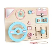 Drewniana Tablica Manipulacyjna Sensoryczna Kierownica Montessori