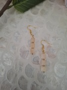 Kolczyki handmade srebro pozłacane z naturalnych kamieni hematyt cytryn 