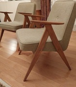 Fotele -2 szt. projektu Józefa Chierowskiego z 1962 r.