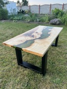 Ława z drewna klonu i żywicy 140cm