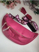 Torba nerka XXL fuksja biskupi ROSE eko-skóra 2 paski 